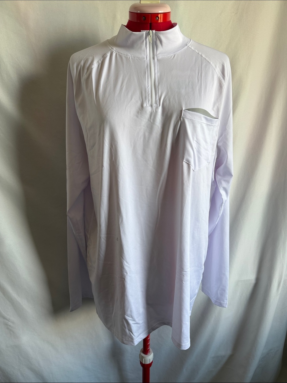 Men's Long-Sleeve Quarter-Zip Performance Shirt - White